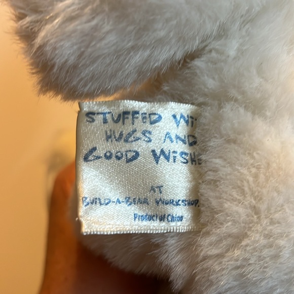 Vintage Build a Bear White Teddy Polar Bear Stuffed Animal Plush Blue Nose 15” - Picture 4 of 6